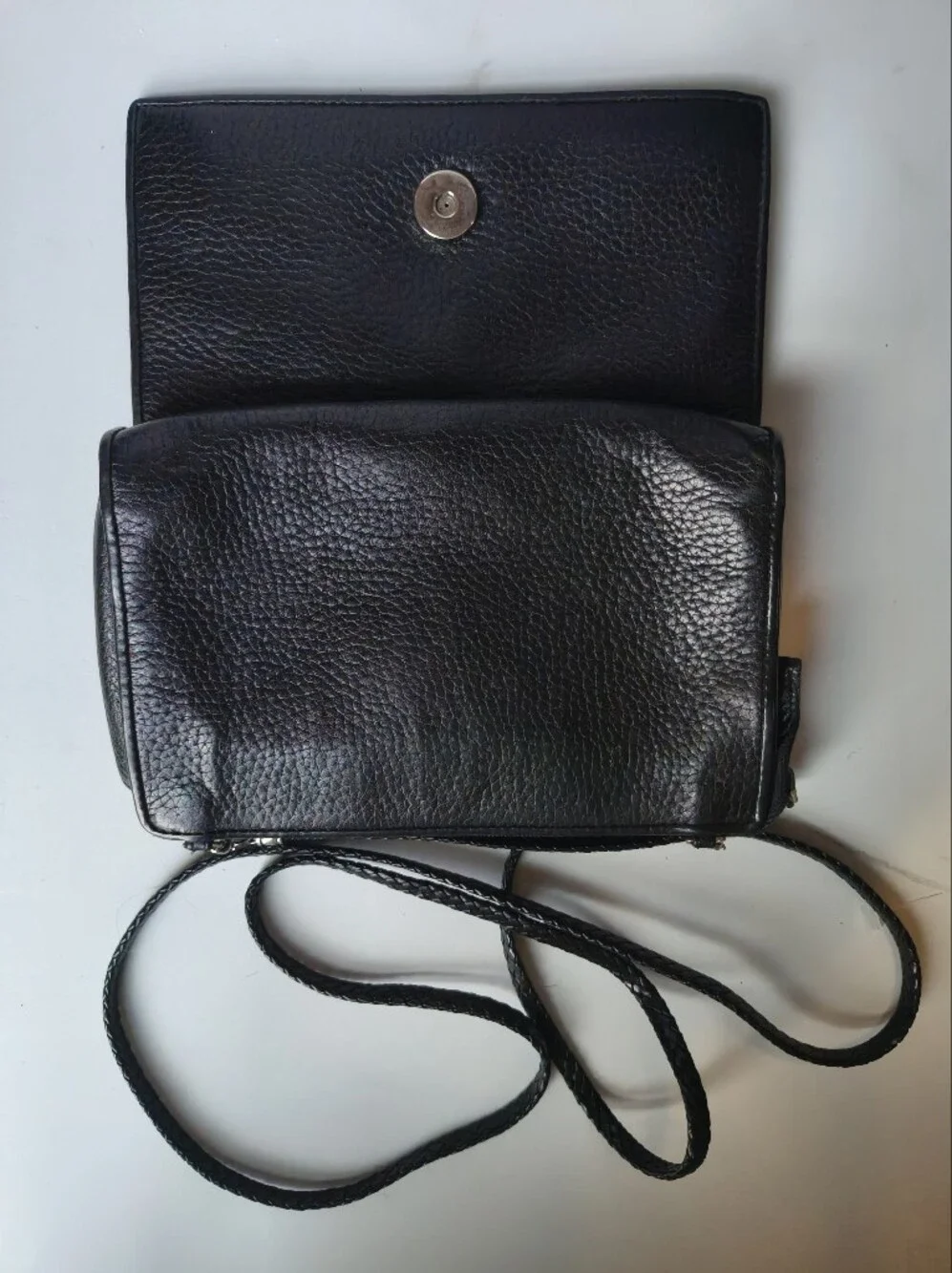 Brighton women's Black and Brown Crossbody Bag with Gold Accent Vintage